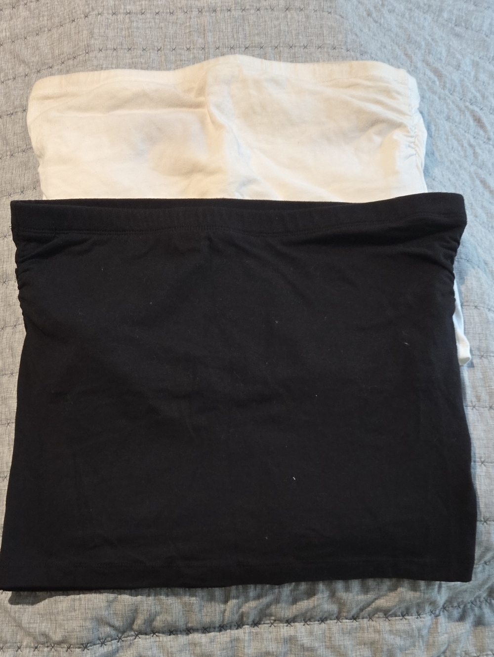 Women’s Strapless Cotton Tube Crop Top - Black & White